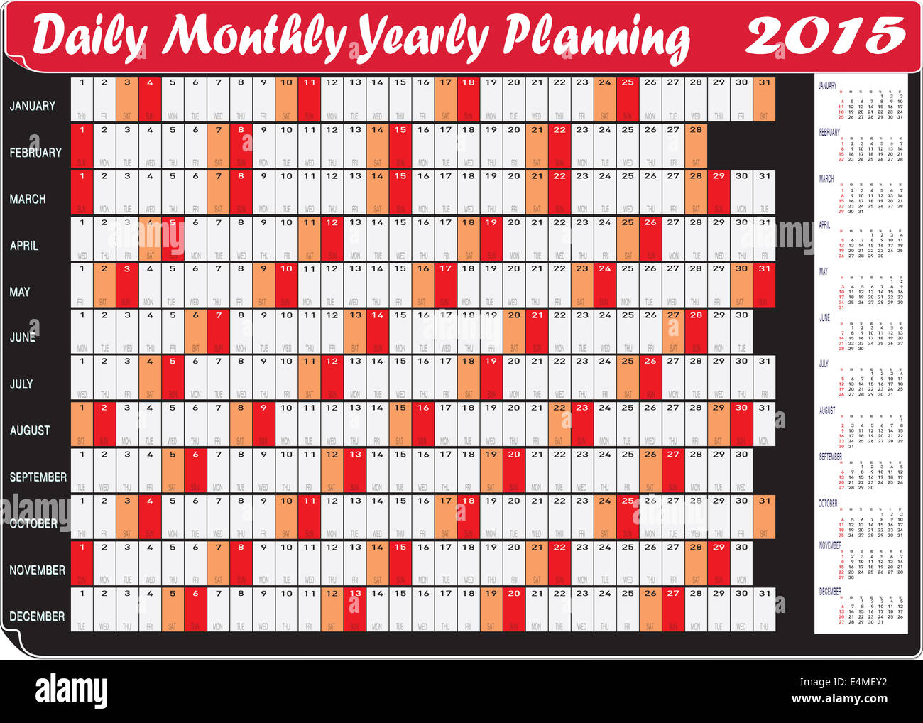 2015 Calendar Chart
