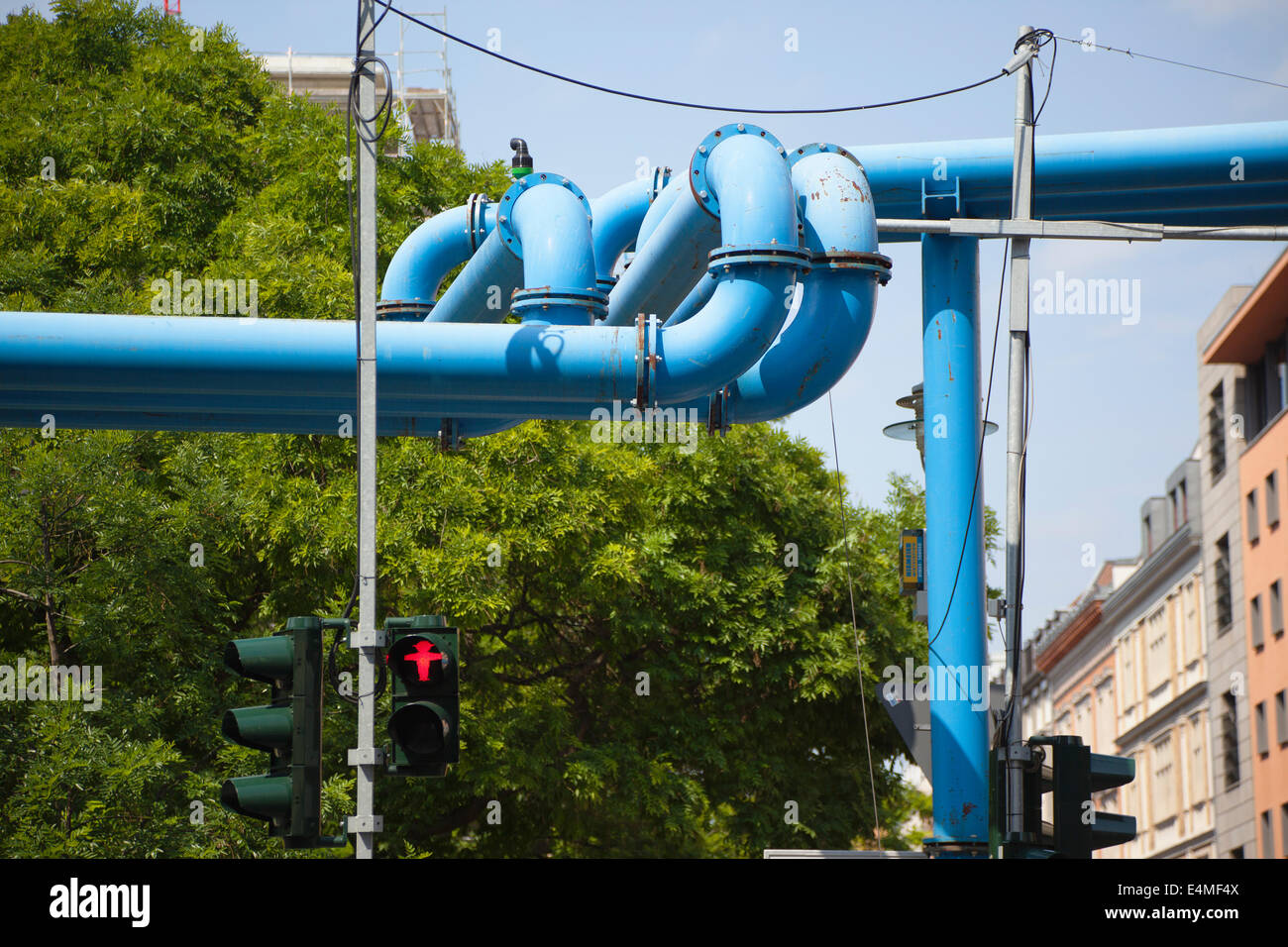 Germany, Berlin, Mitte, Pipework removing ground water for the many