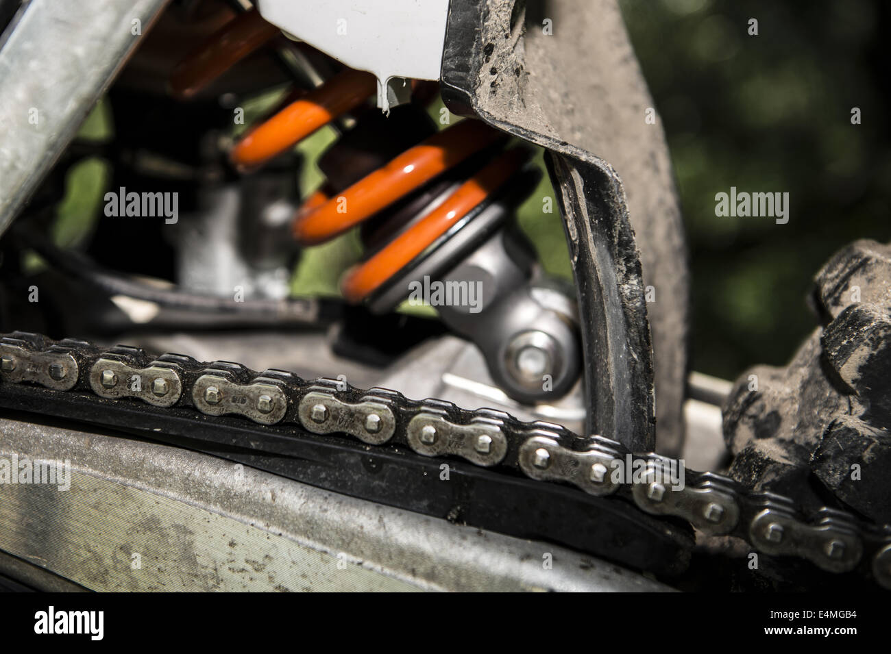 Close up of Parts of Motocross Bike Stock Photo Alamy
