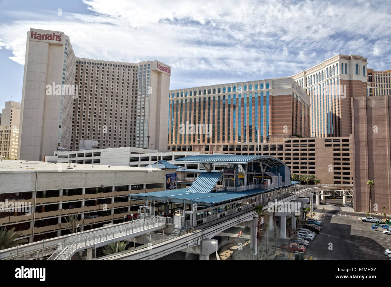 Las Vegas, NV, USA, Monorail Station, at LINQ Shopping Center, Caesar's Palace Hotel Comples Stock Photo