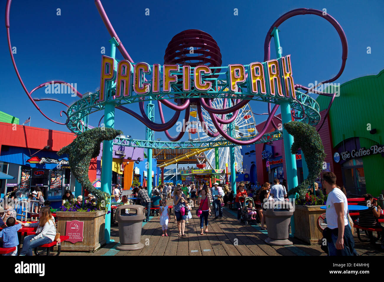 Pacific Park amusement park, Santa Monica Pier, Santa Monica, Los Angeles, California, USA Stock Photo