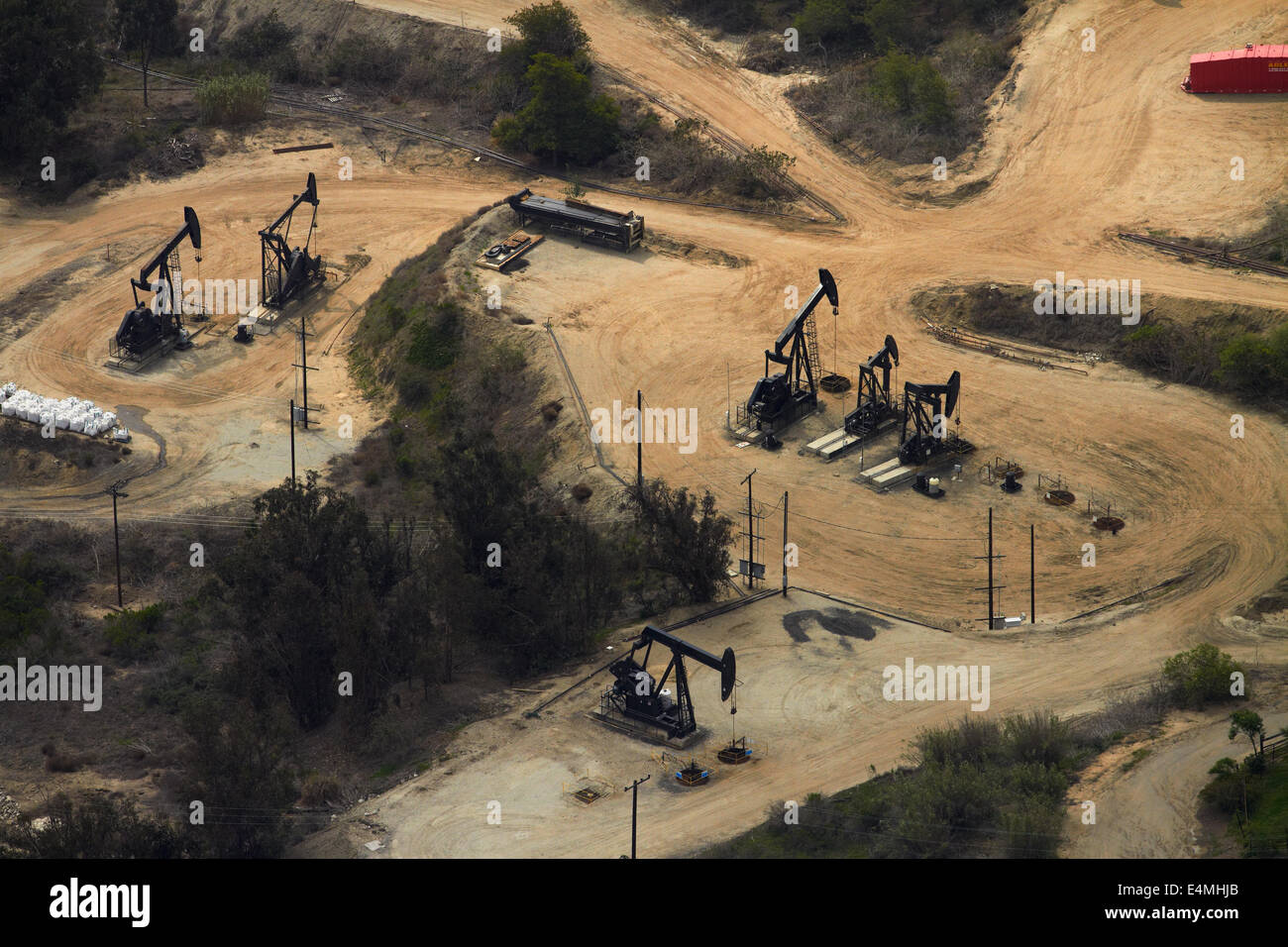 Oil pumpjacks, Inglewood Oil Field, in the middle of Los Angeles