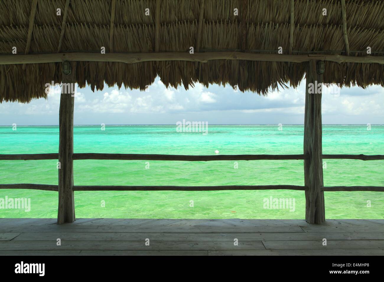 Beautiful view of the ocean from Ambergris Caye, Belize Stock Photo