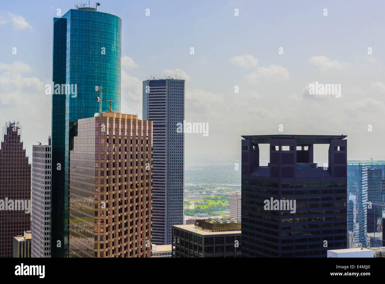 Buildings and streets in urban Downtown Houston Stock Photo - Alamy