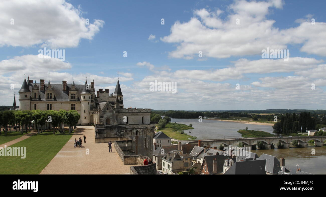 Exterior of Amboise Chateau France July 2014 Stock Photo