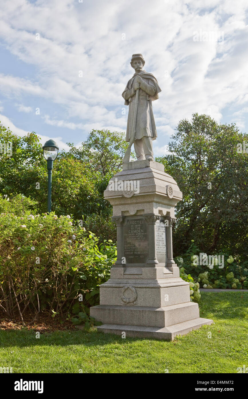 Civil War Memorial in Camden, Maine Stock Photo