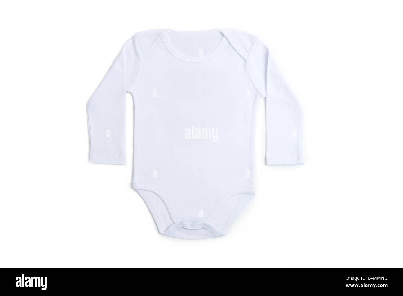 Long Sleeves Baby clothes in white on white background Stock Photo