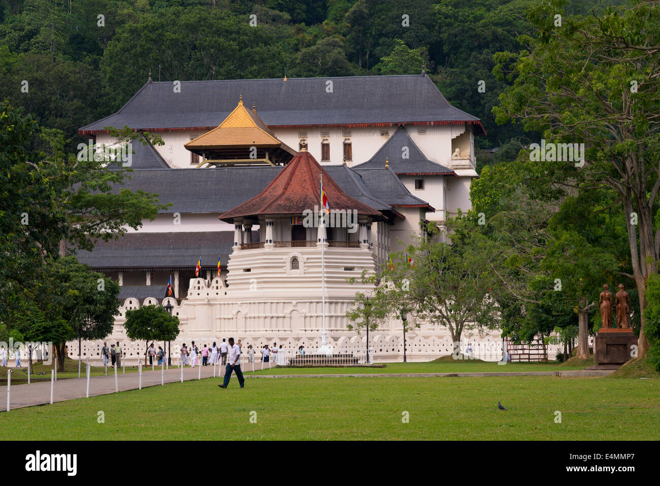 Buddhist temple of the Sacred Tooth Relic in Kandy. Stock Photo