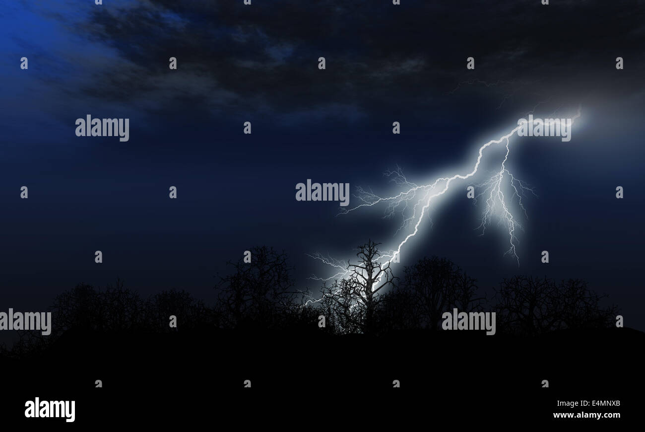 Tree rain lightning hi-res stock photography and images - Alamy