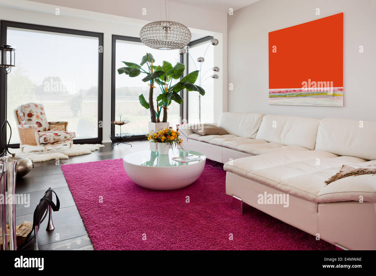 Modern house, livingroom Stock Photo Alamy