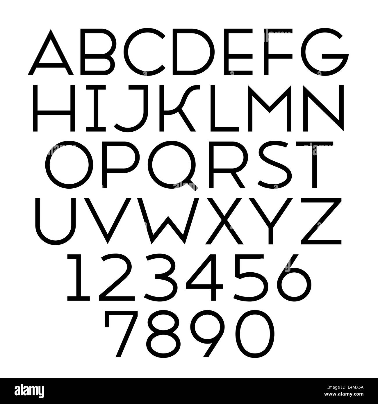 Handmade sans-serif font. Regular type. Raster version. Stock Photo