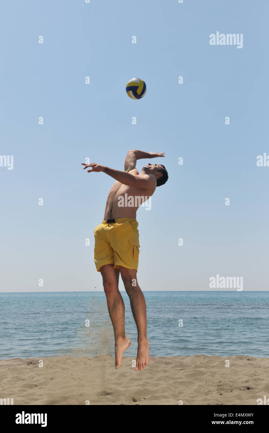 male beach volleyball game player Stock Photo Alamy