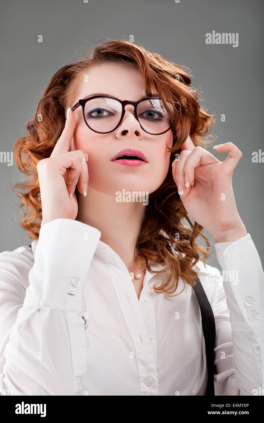 Portrait of a pretty young woman Stock Photo - Alamy
