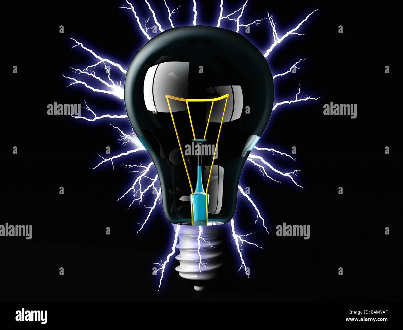 incandescent light bulb and electric arc Stock Photo Alamy
