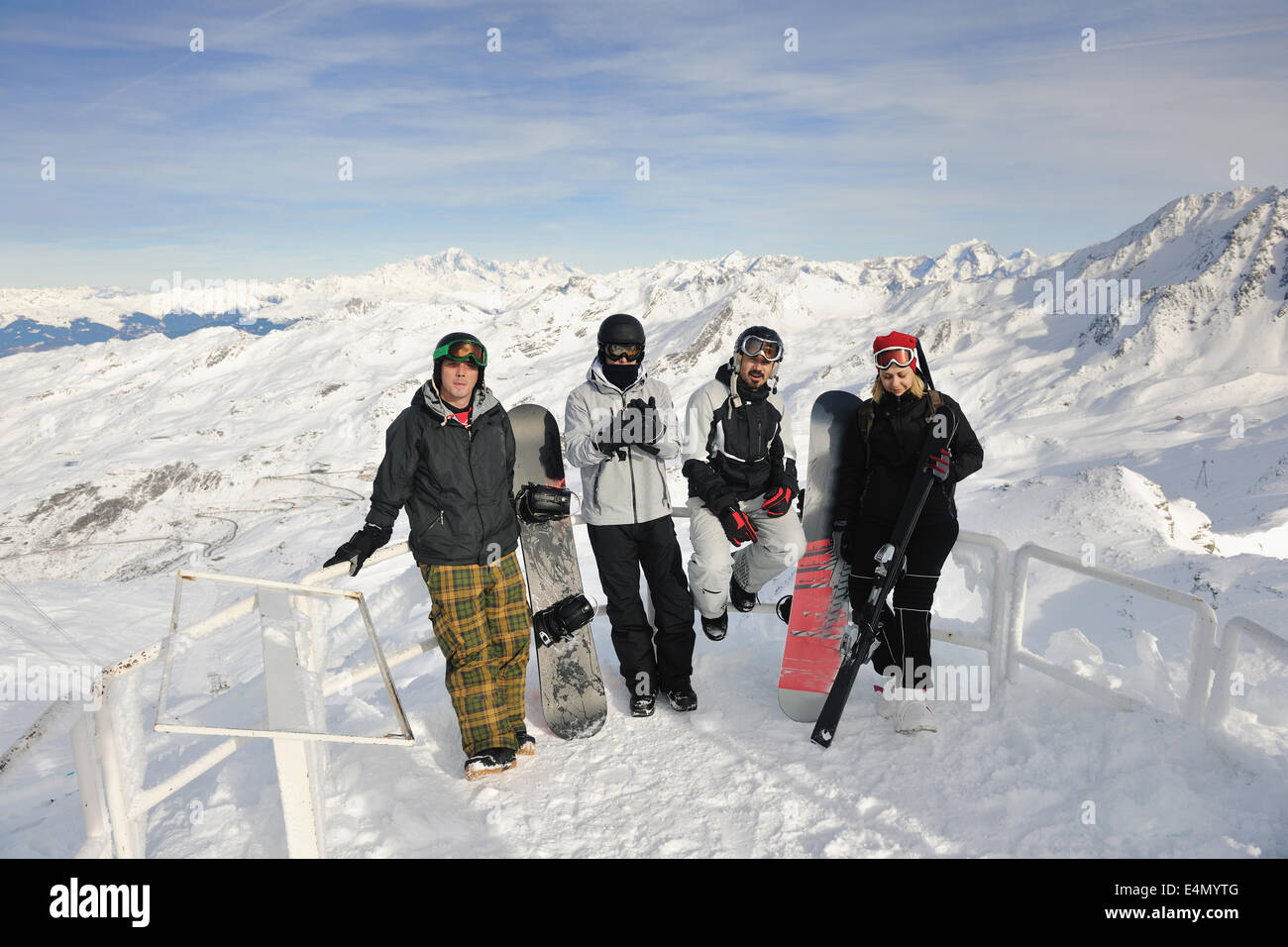 people group on snow at winter season Stock Photo