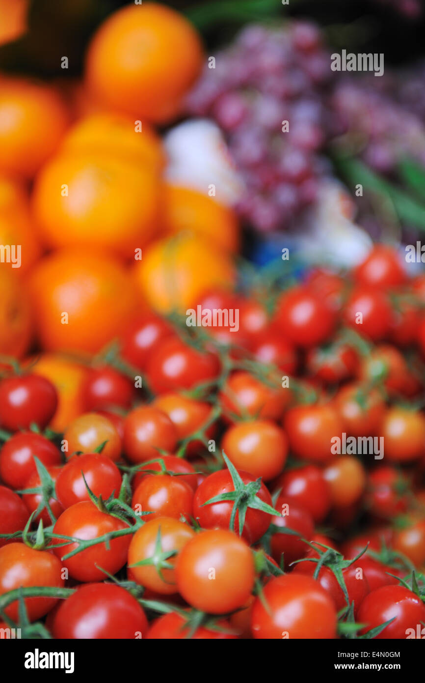 fresh fruits and vegetables at market Stock Photo Alamy