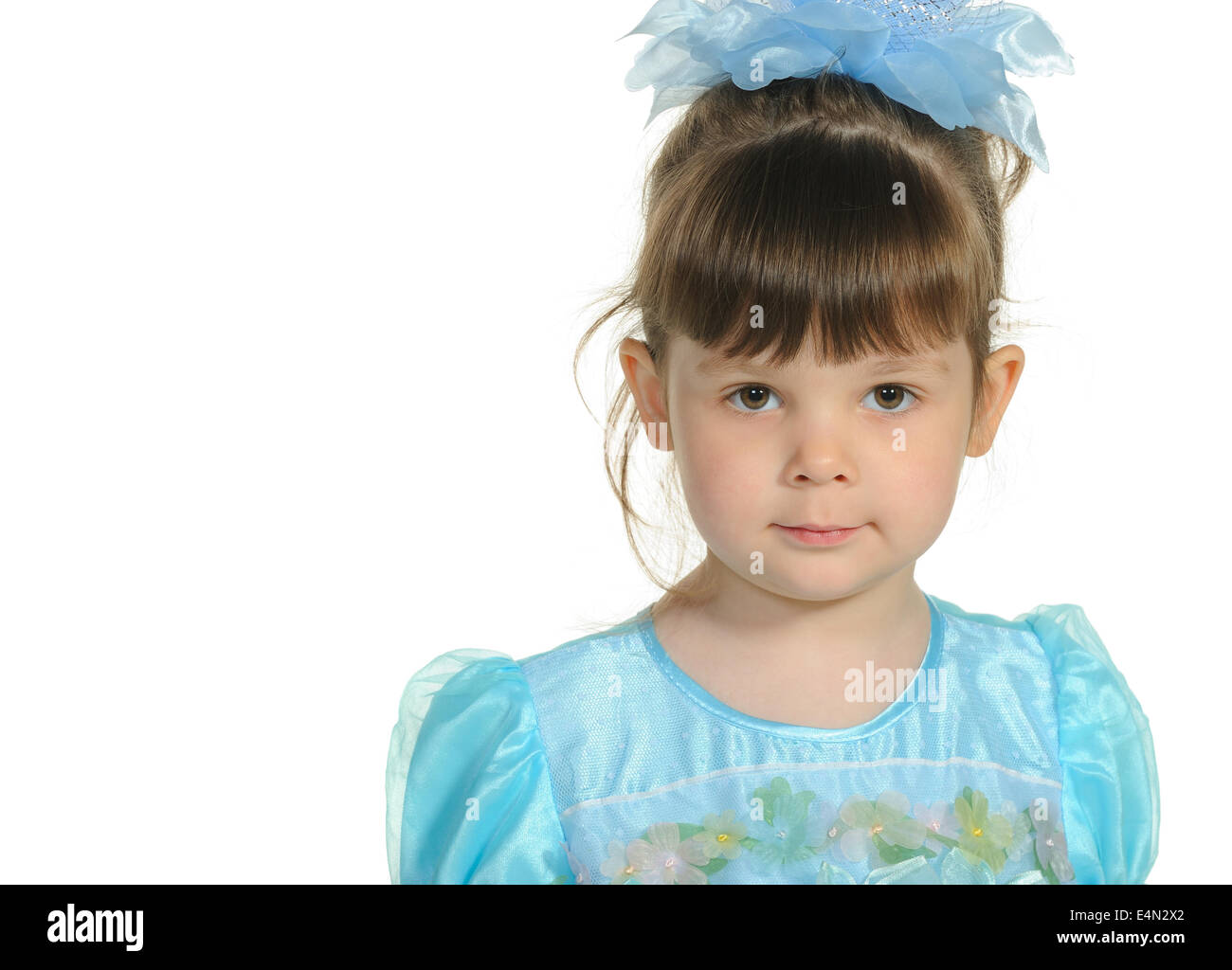 Pretty the little girl in a blue dress Stock Photo - Alamy