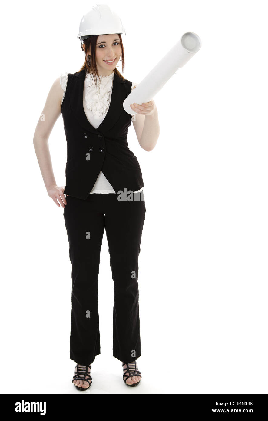 Architect with a plan Stock Photo - Alamy