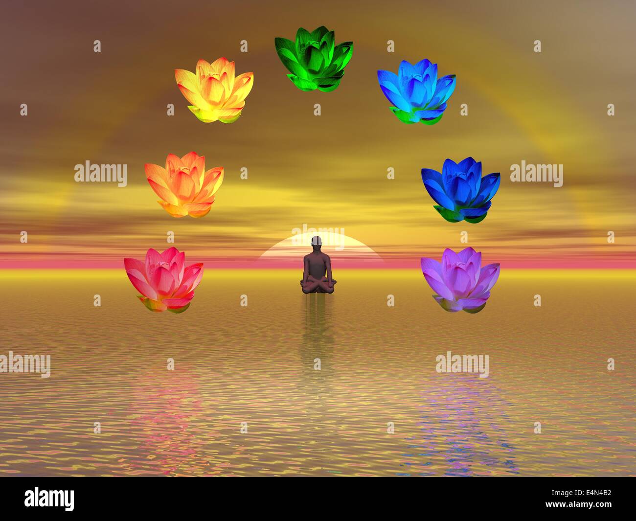 Meditation and chakras Stock Photo