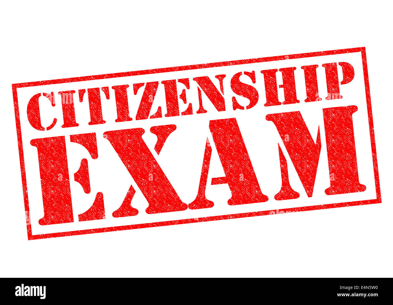 CITIZENSHIP EXAM red Rubber Stamp over a white background Stock Photo