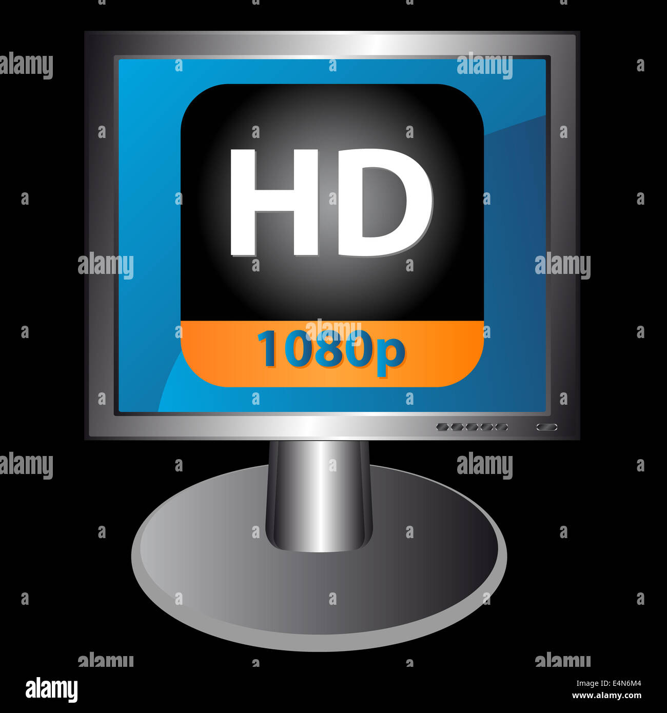 Hd icon in monitor Stock Photo