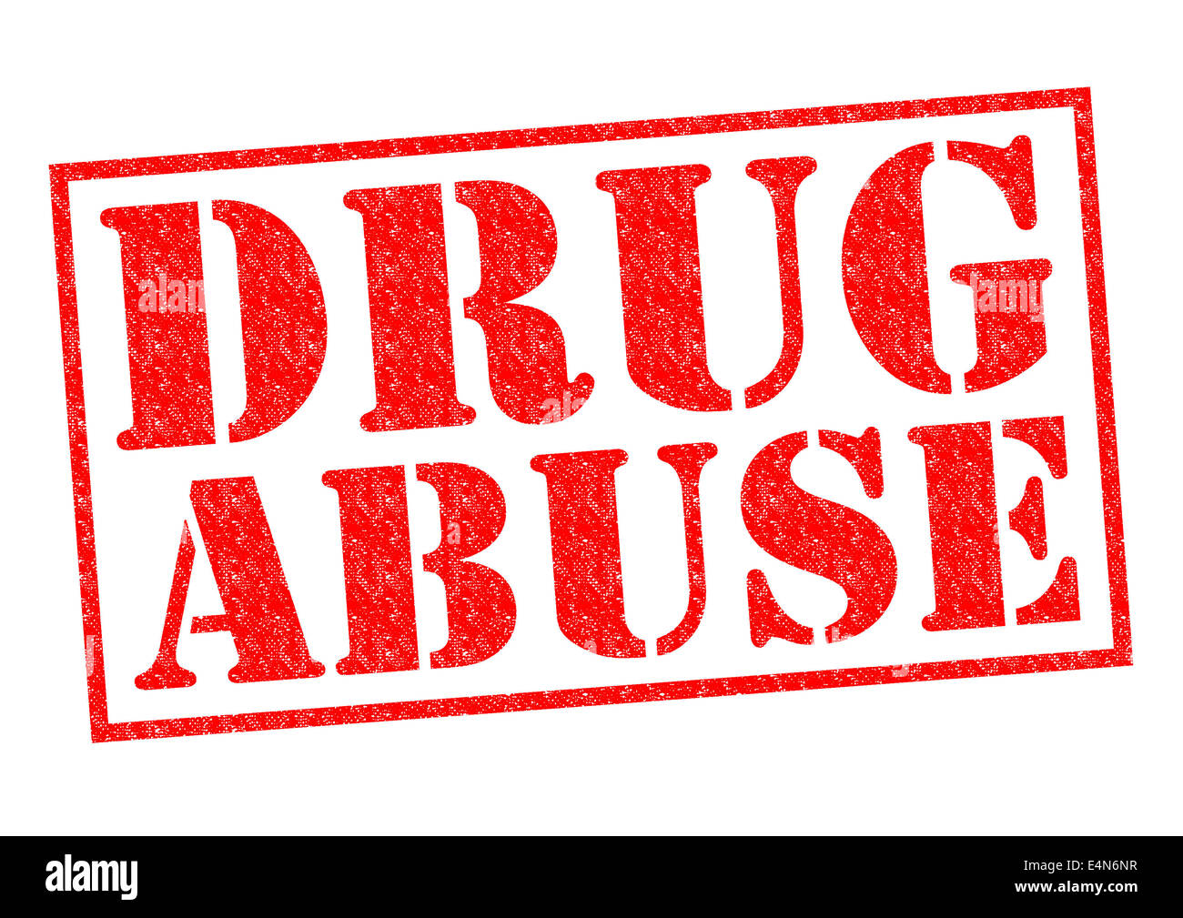 DRUG ABUSE red Rubber Stamp over a white background. Stock Photo