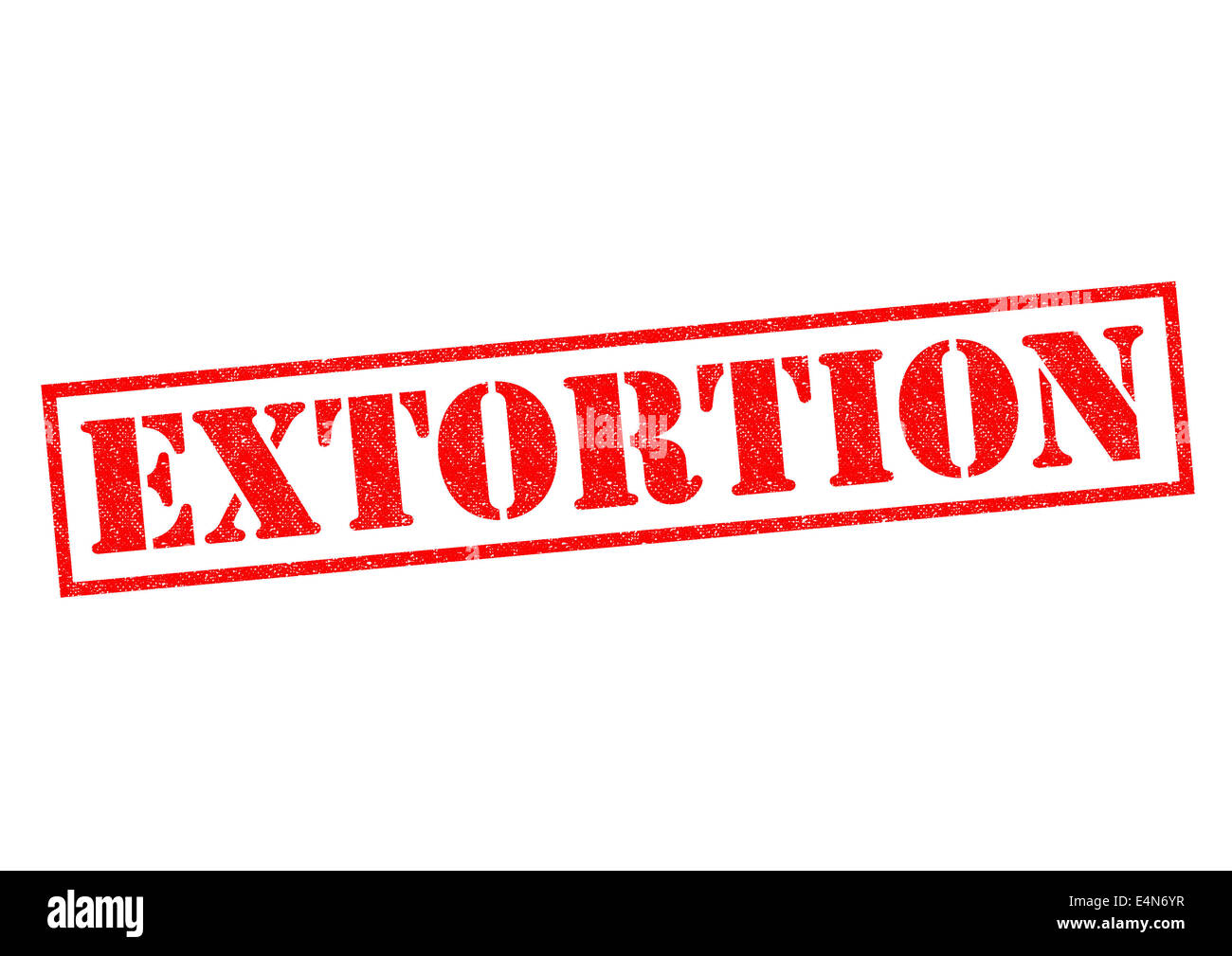 EXTORTION red Rubber Stamp over a white background. Stock Photo