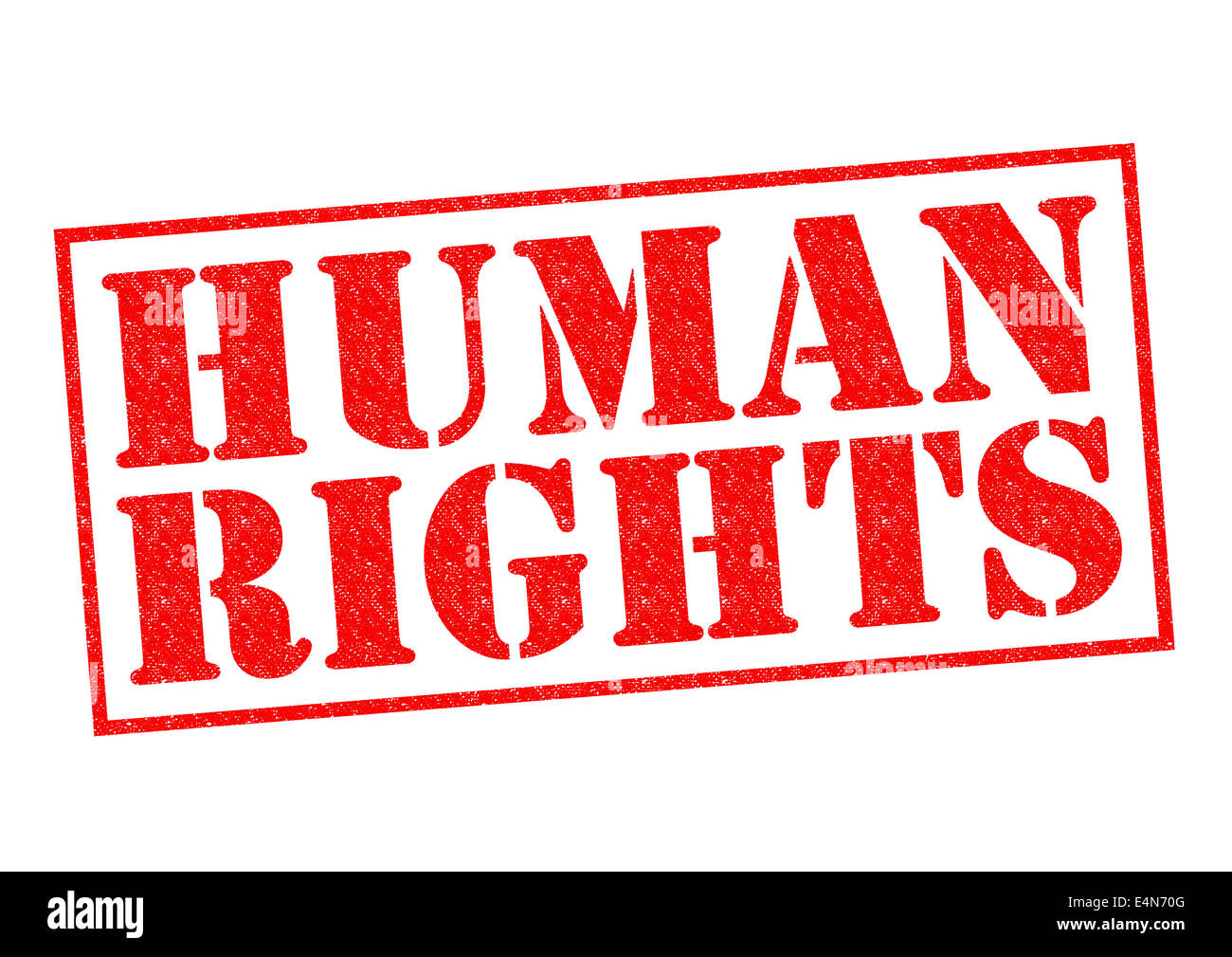 HUMAN RIGHTS red Rubber Stamp over a white background. Stock Photo