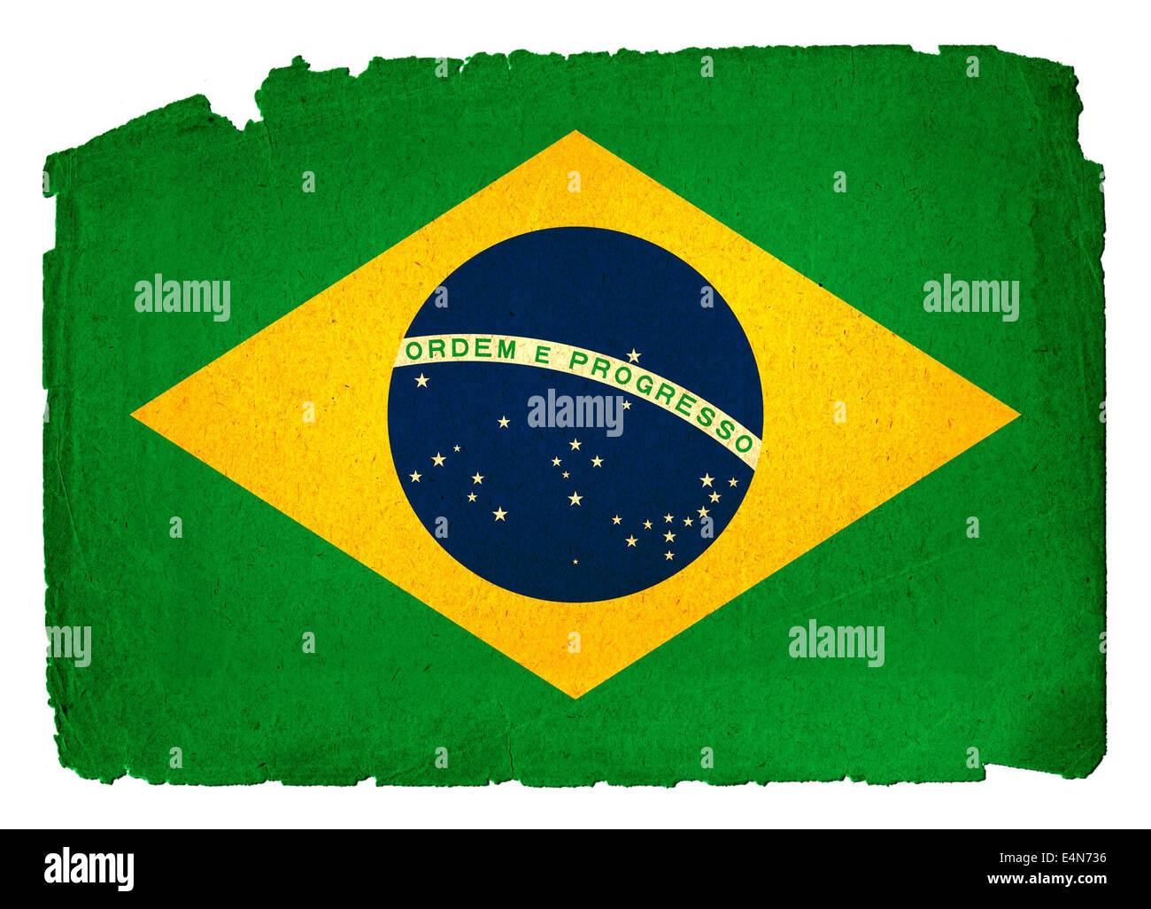 Grungy Flag - Brazil Stock Photo