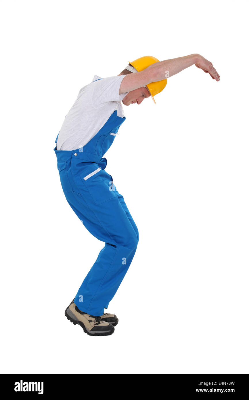 Encombrant man moving object Stock Photo