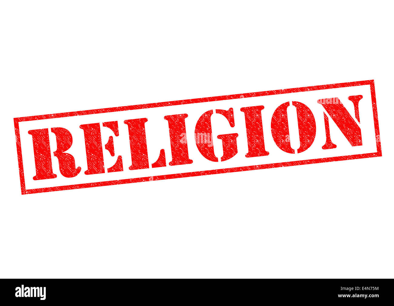 RELIGION red Rubber Stamp over a white background. Stock Photo