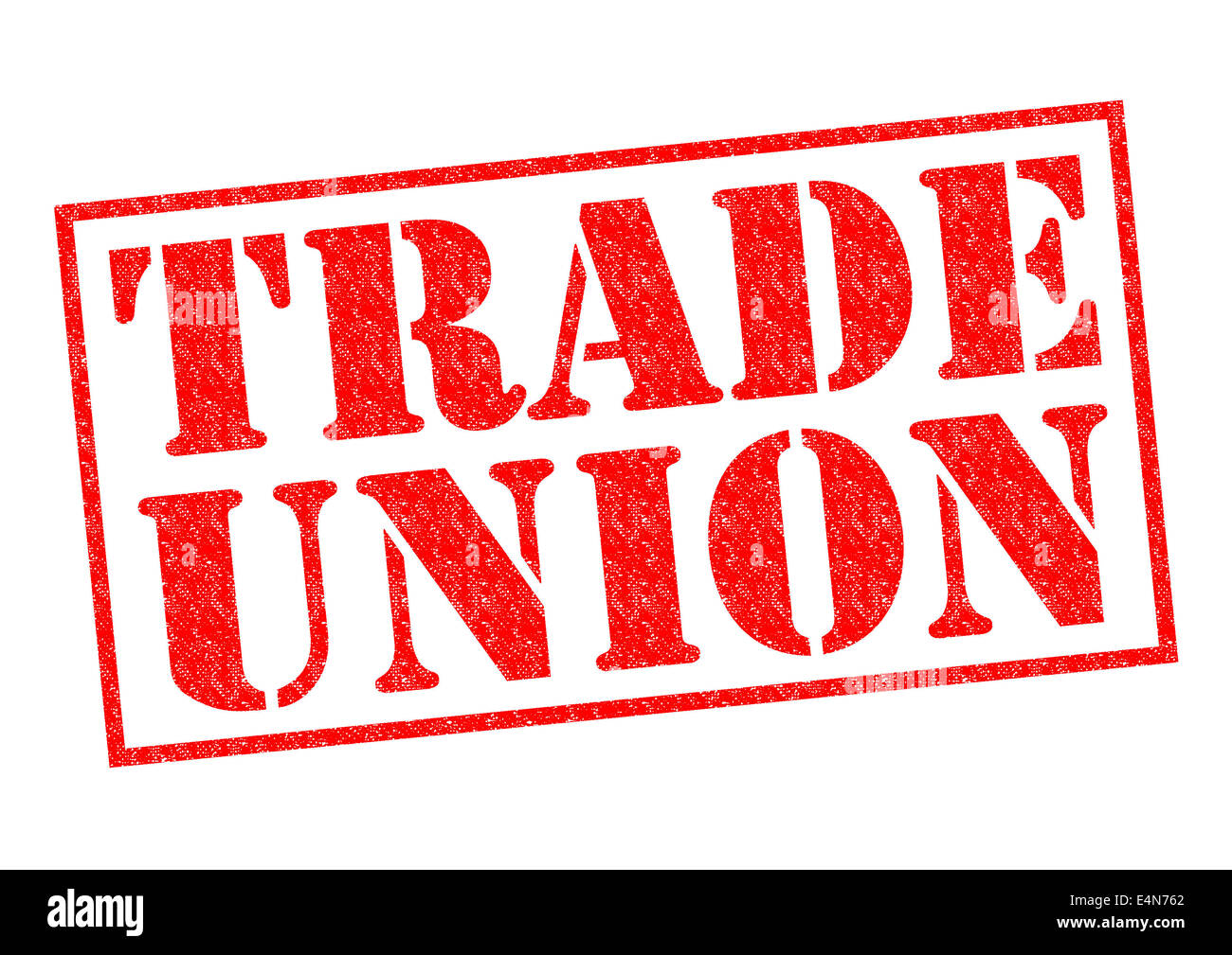 TRADE UNION red Rubber Stamp over a white background. Stock Photo