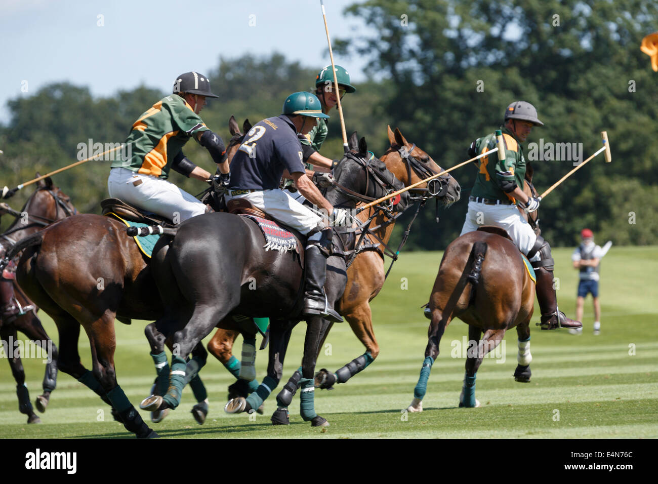 Polo match at Cowdray Park, Midhurst on 14-Jul-14 Stock Photo - Alamy