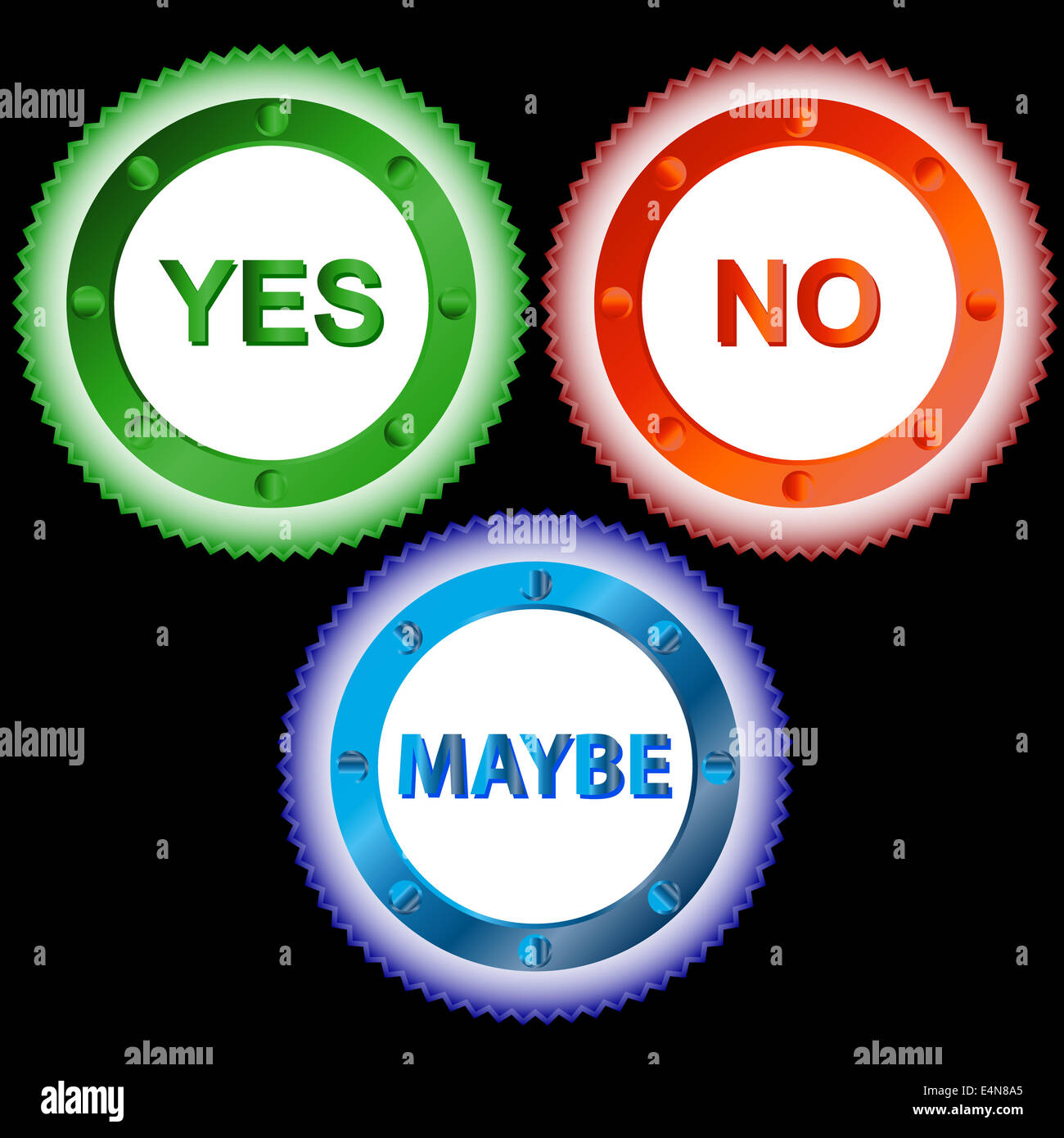 Yes No and Maybe - Three Signs Stock Photo - Alamy