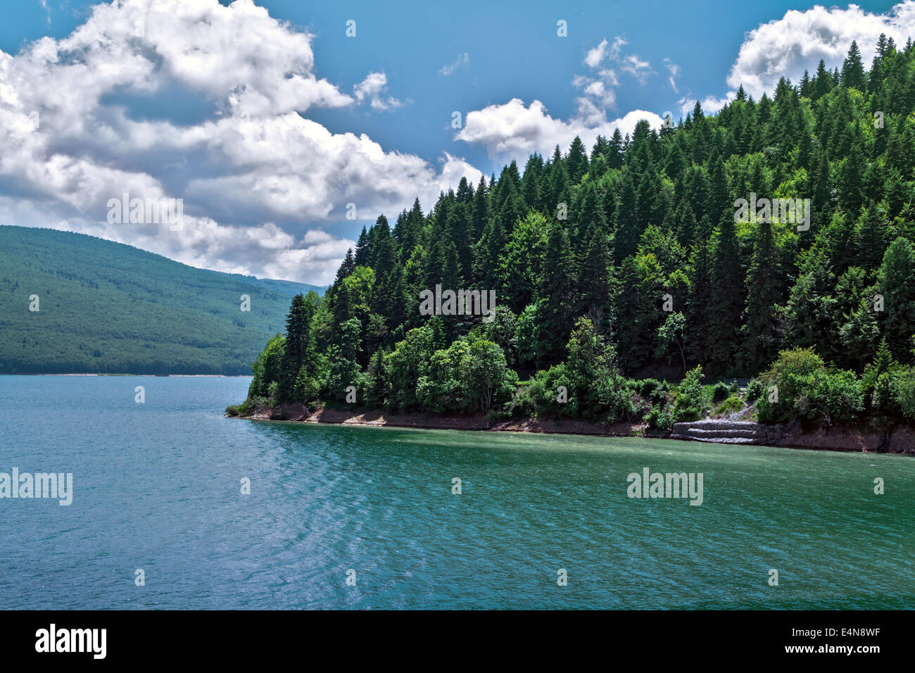 View of the beautiful and ecologically clean lake in Mavrovo Stock Photo