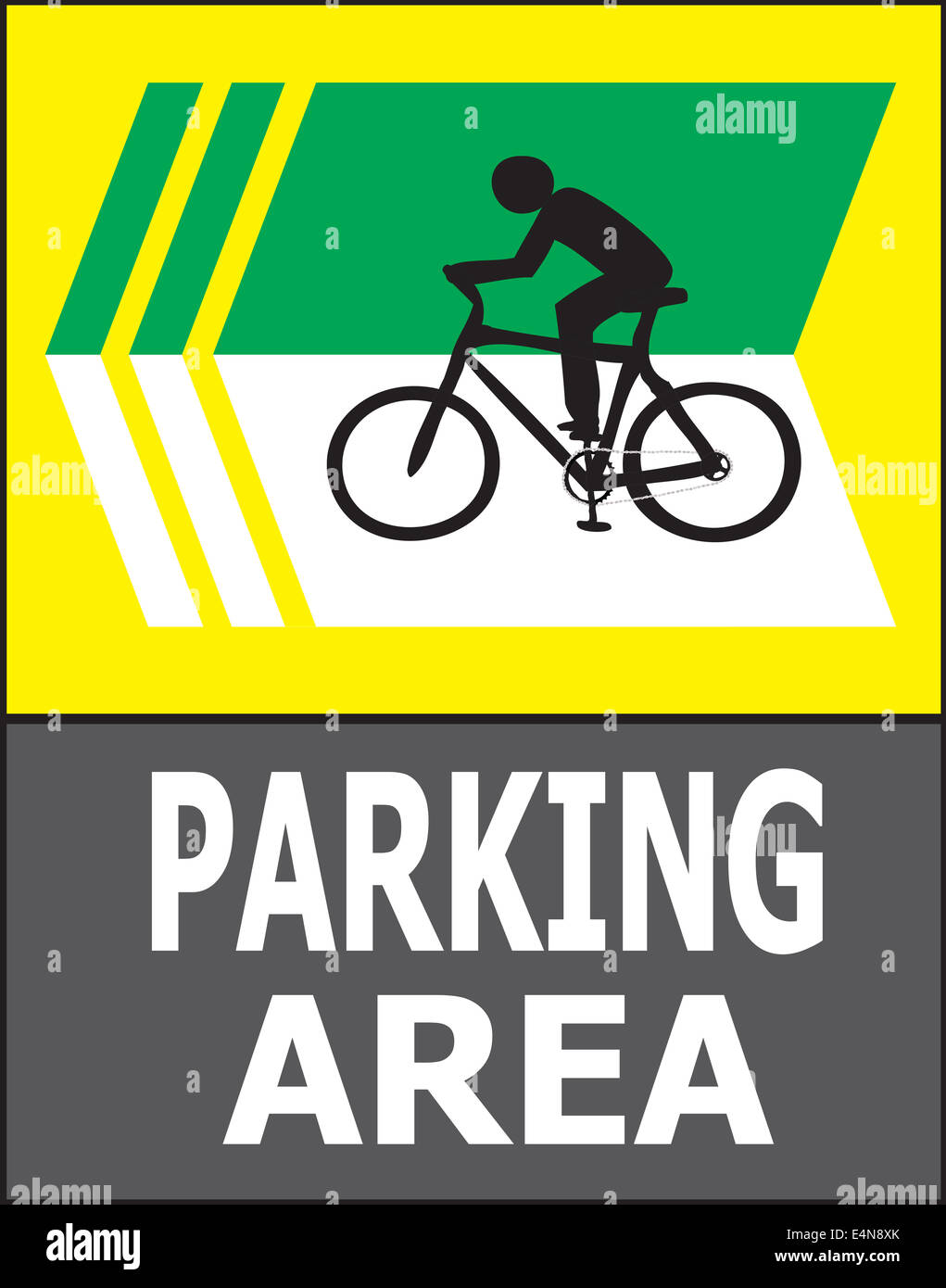 Vector of turn left sign show that it allow only bicycle can park in this area. Stock Photo