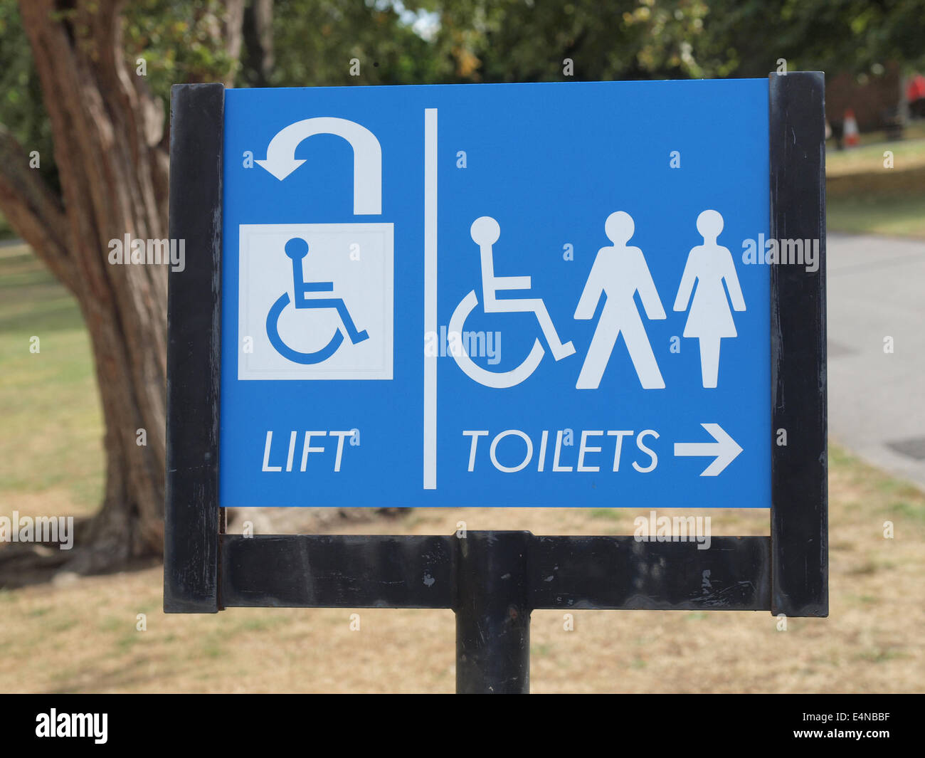 Lift and toilets sign Stock Photo Alamy
