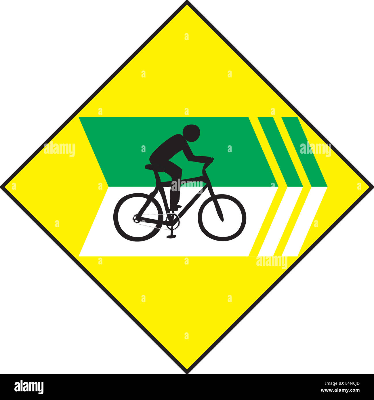 Vector of Turn Right Bicycle Sign Label. Stock Photo