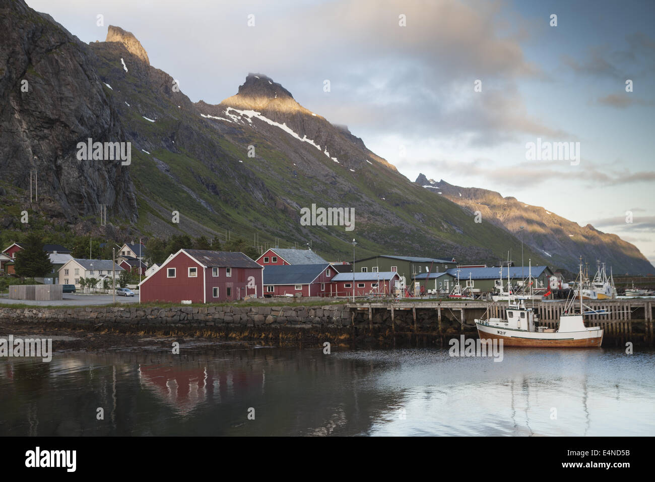 Fishing cutter in Ramberg, Norway Stock Photo