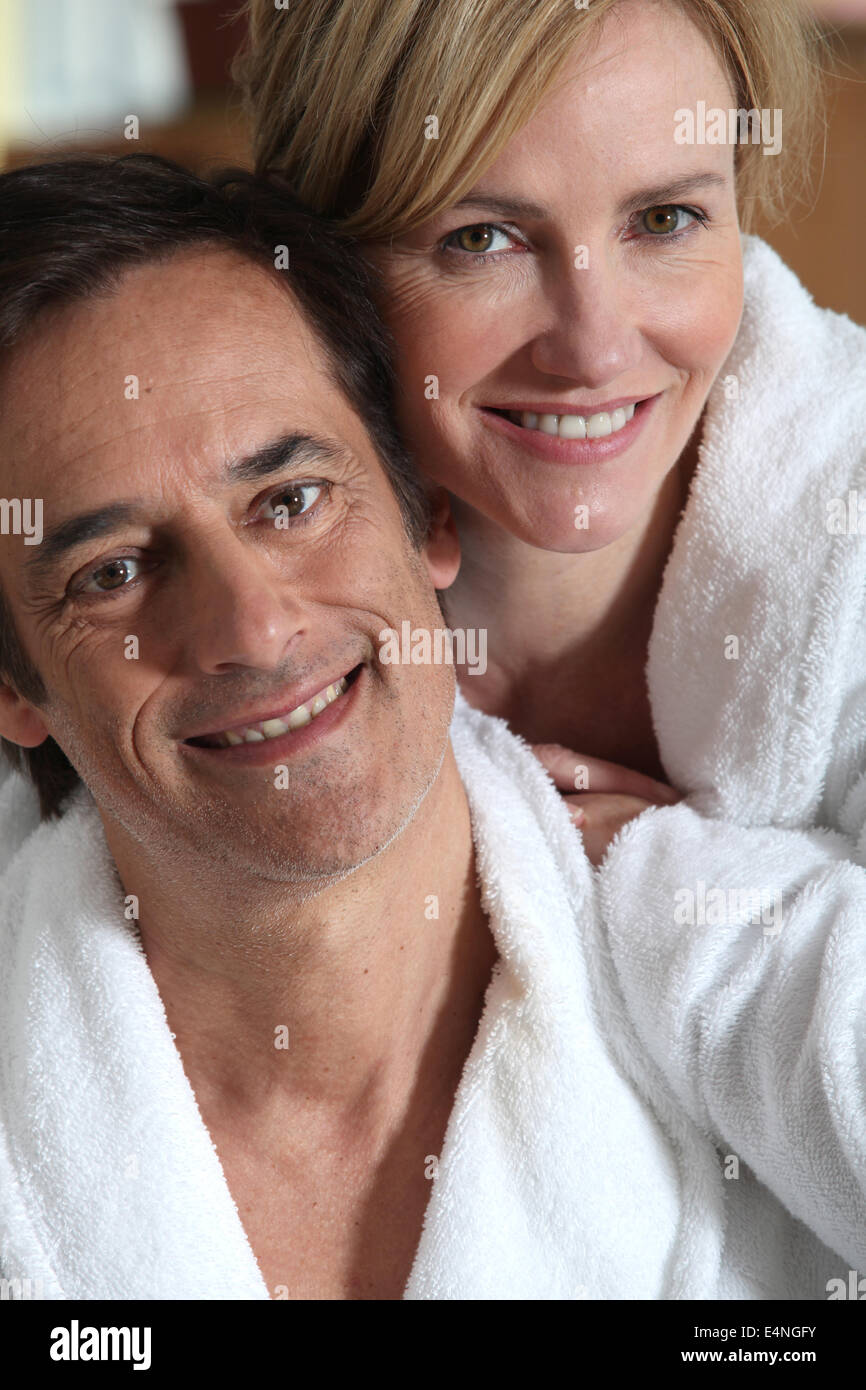 couple in robes Stock Photo Alamy