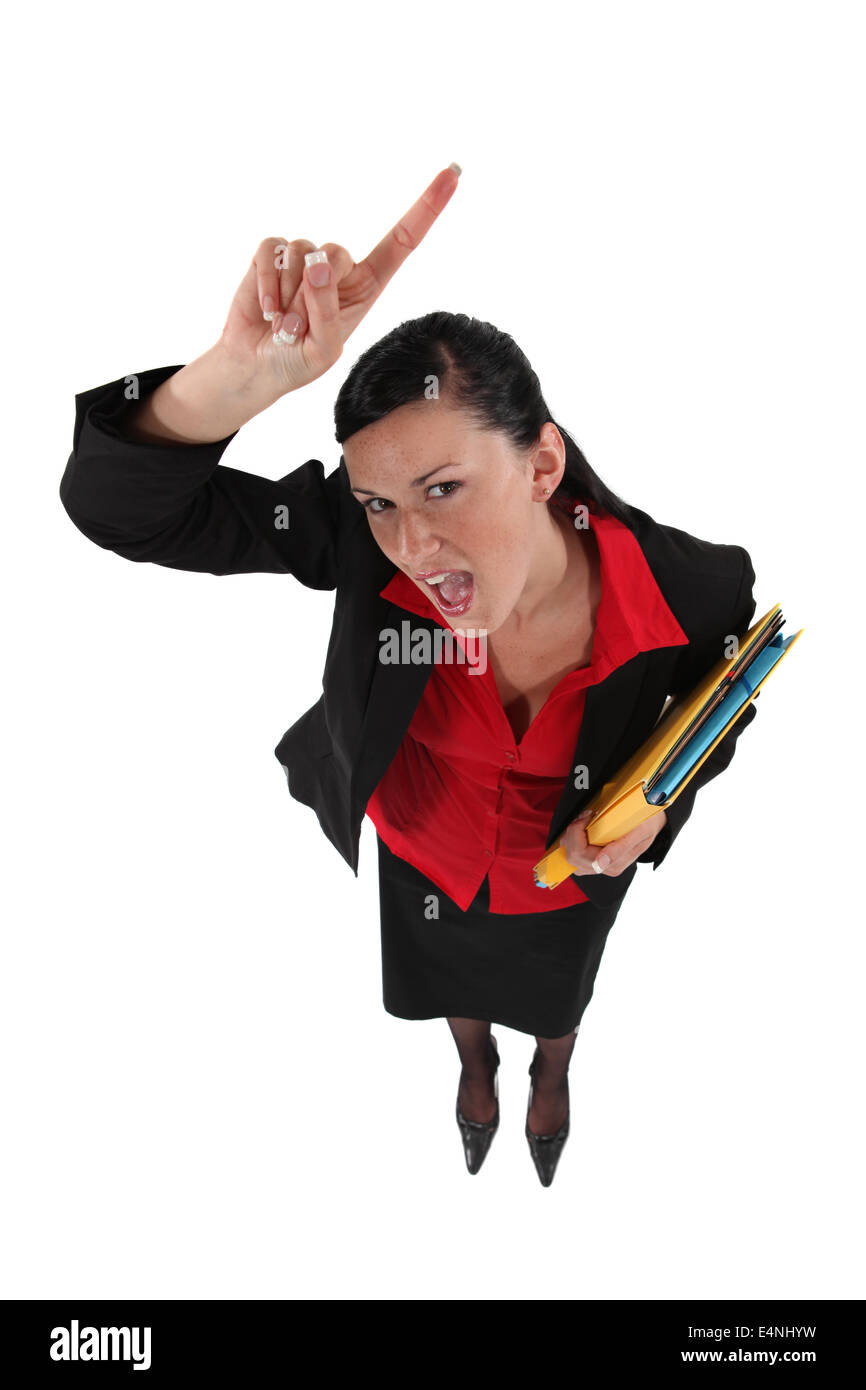 Angry female administrator Stock Photo