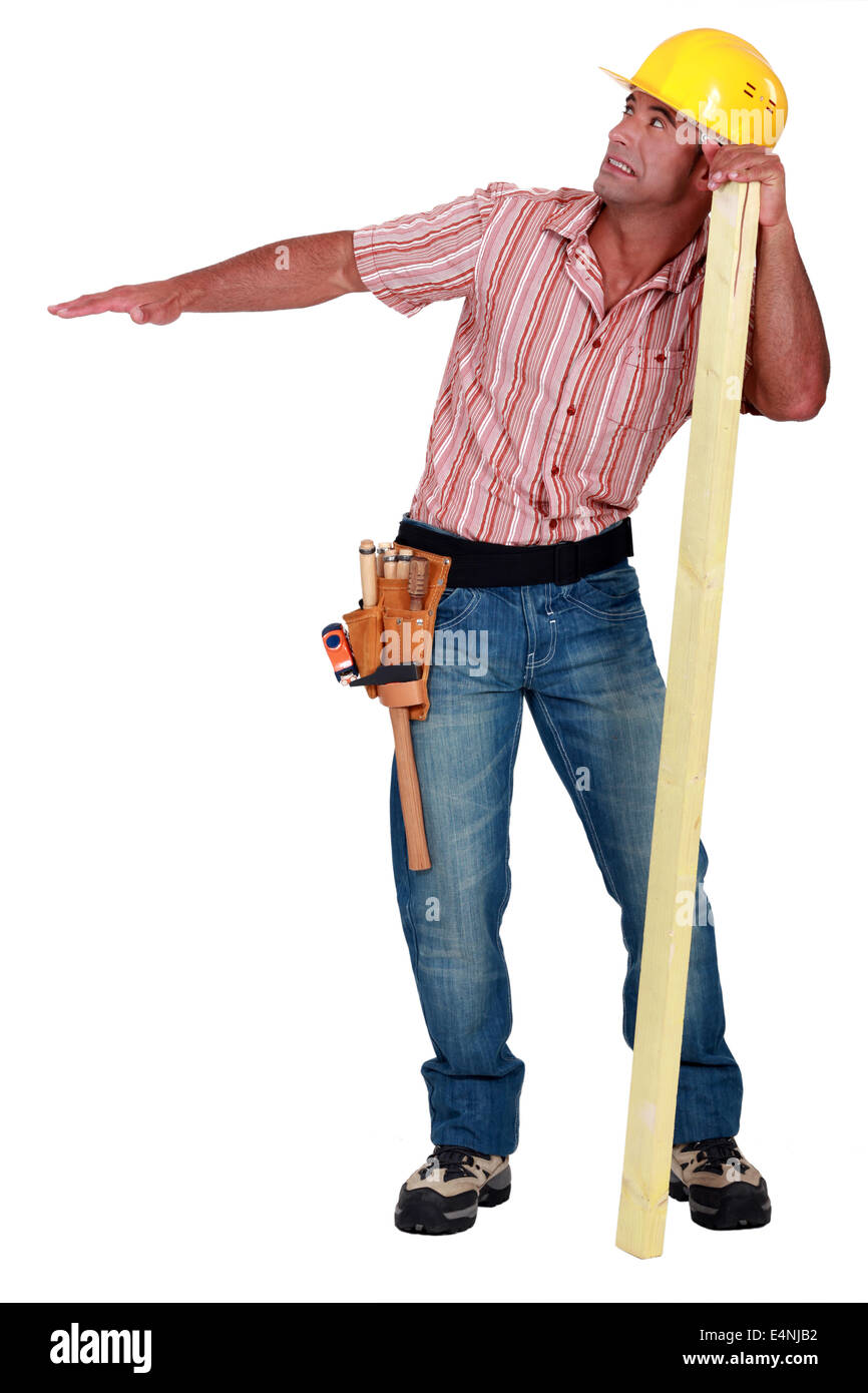 craftsman seeing an accident Stock Photo