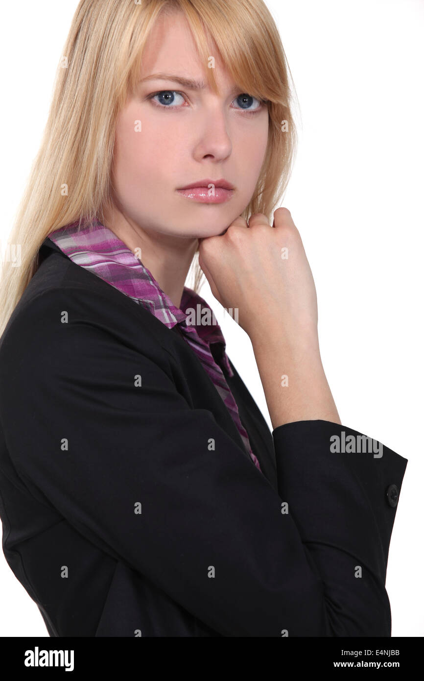 Unhappy businesswoman. Stock Photo