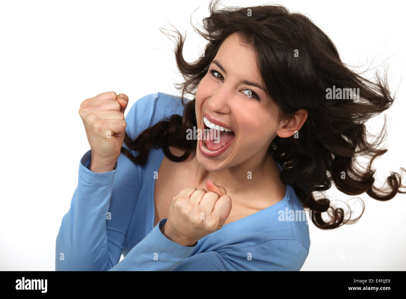 Jubilant woman Stock Photo