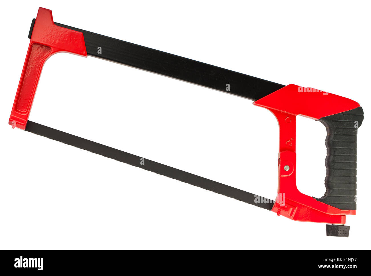 Hacksaw with red handle Stock Photo