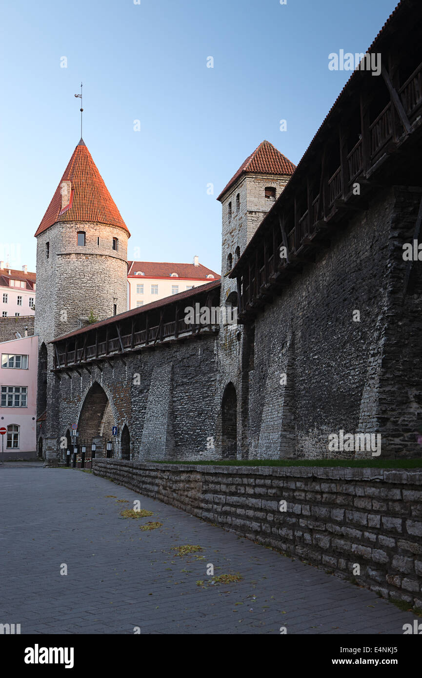 Old fortification towers and wall Stock Photo