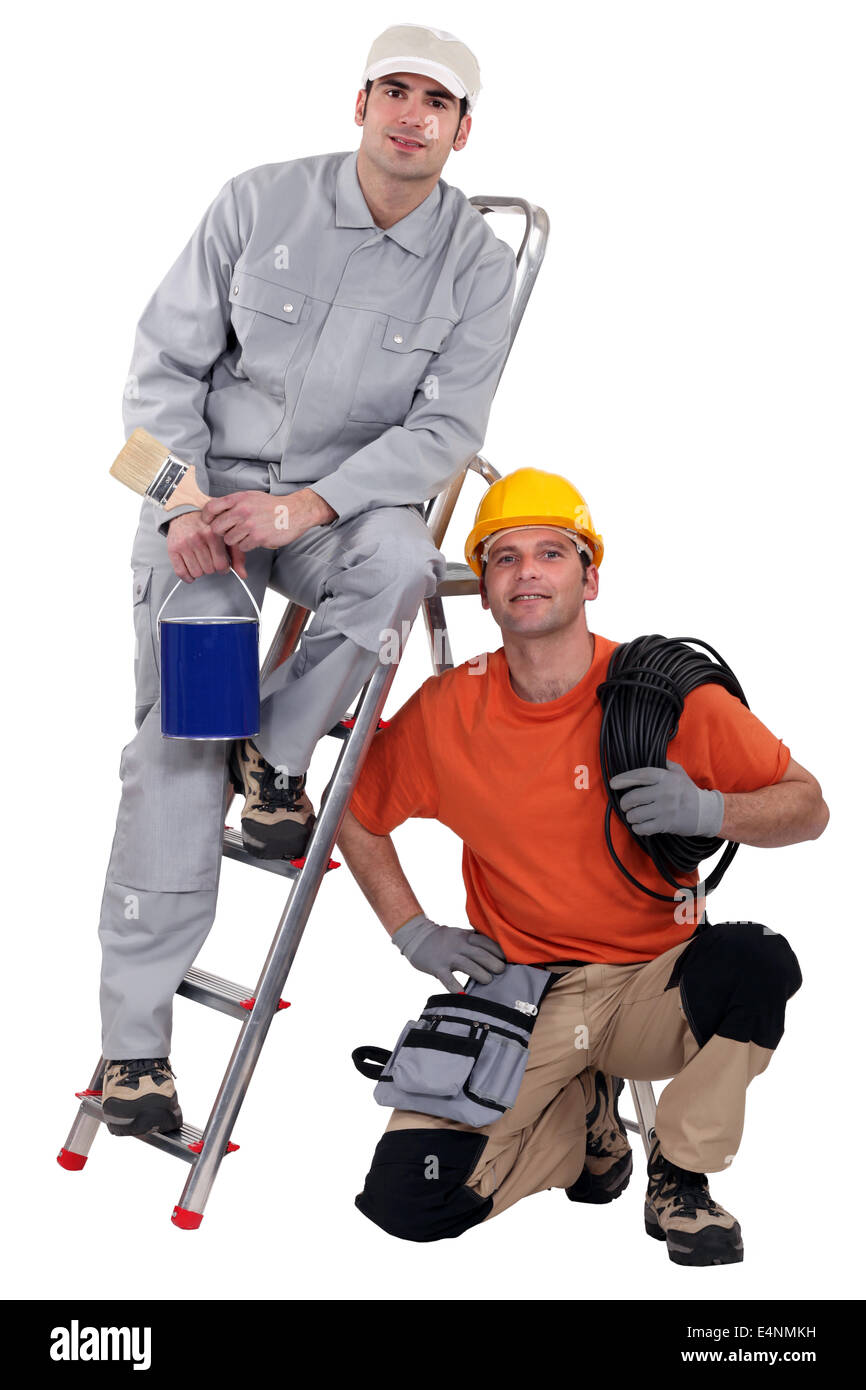 Painter and electrician Stock Photo