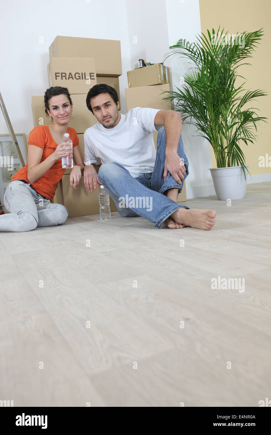 Couple on moving day Stock Photo