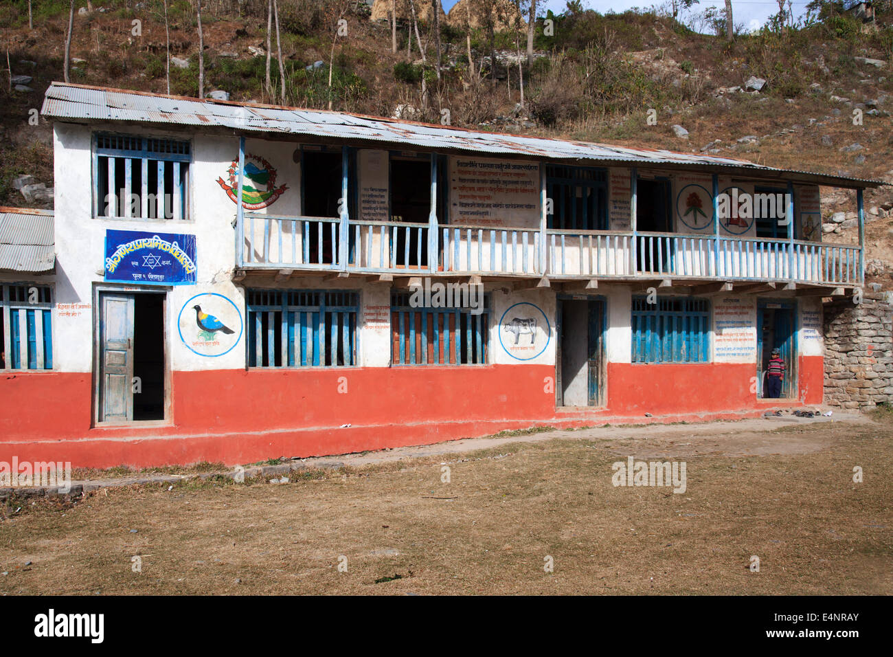 School Building, Myagdi District, Nepal Stock Photo