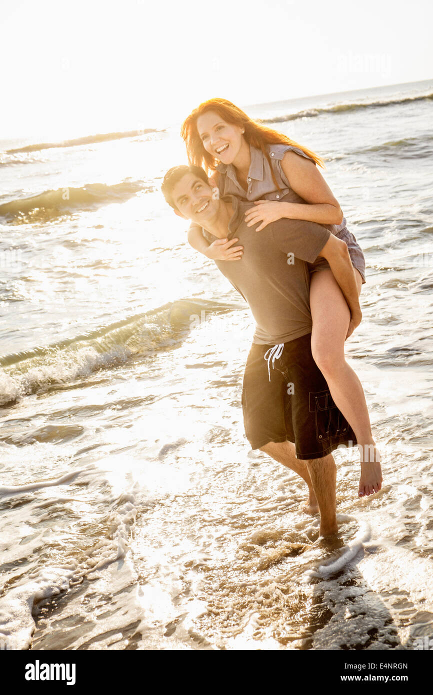 USA, Florida, Palm Beach, Couple on beach Stock Photo
